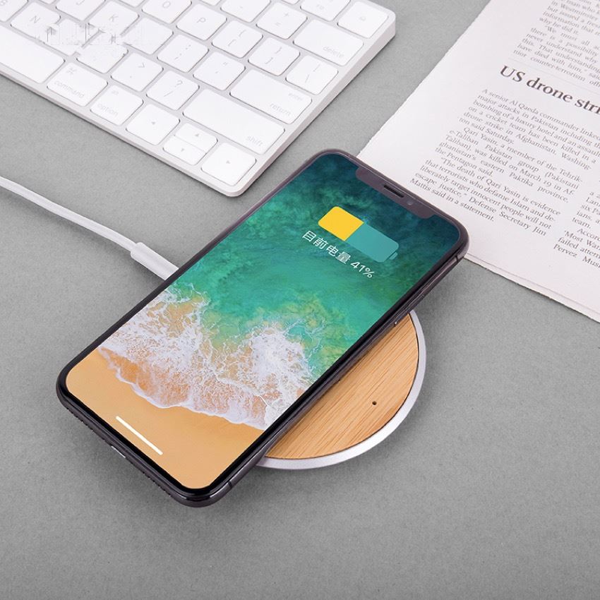 wooden wireless charging pad