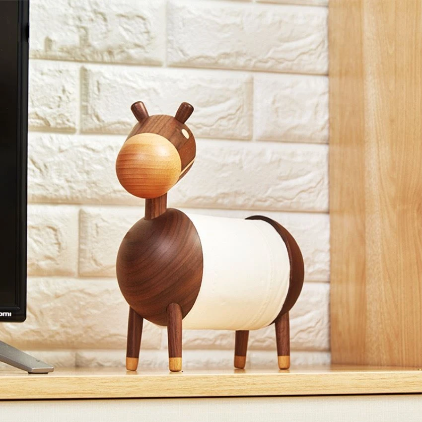 wooden roll paper holder