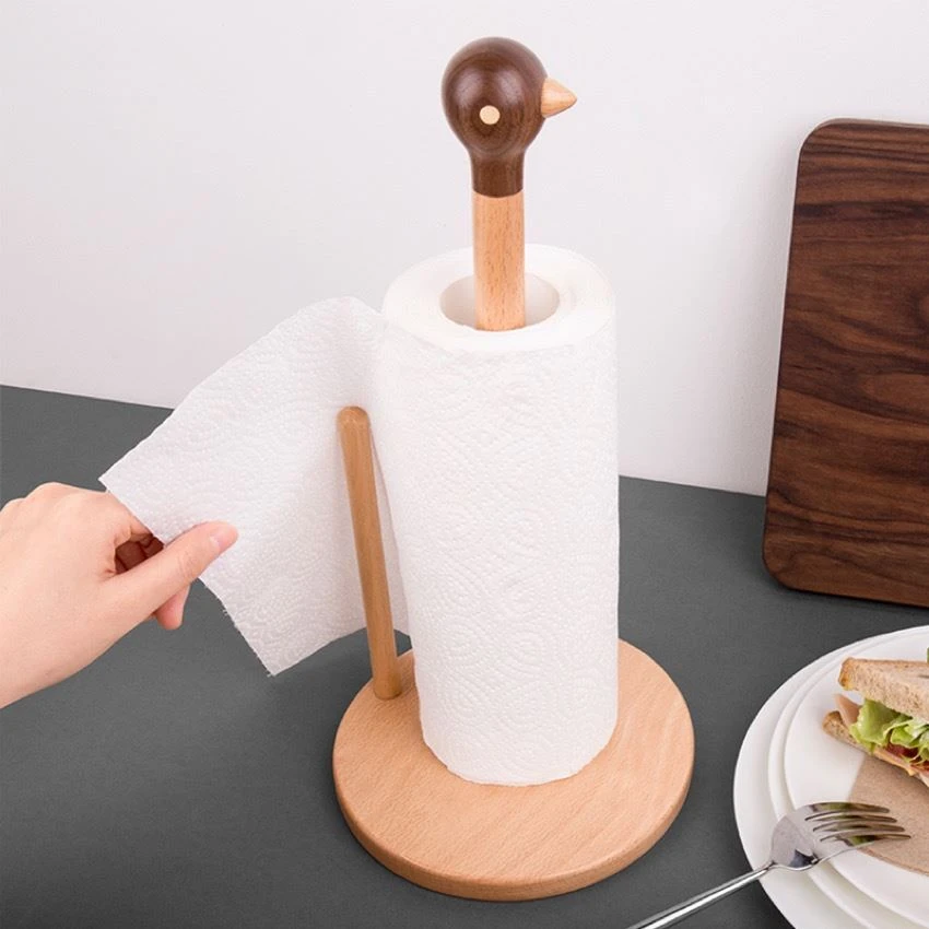 wooden paper towel roll holder