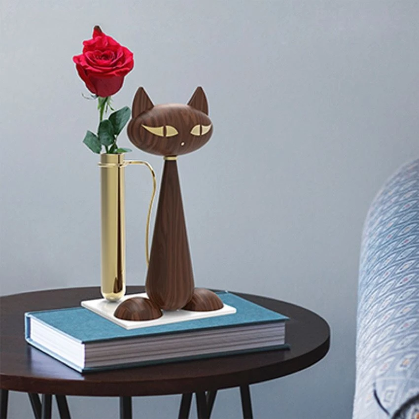 wooden flower vase