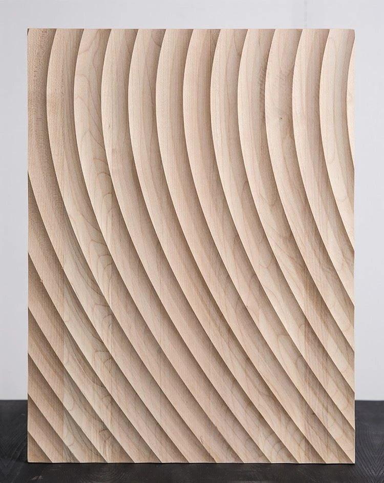 Water Wave Carved Solid Wood 3D Wall Panel Water Wave Carved Solid Wood 3D Wall Panel