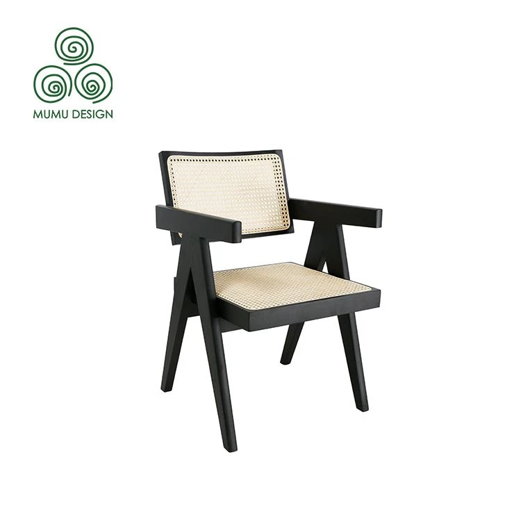 Medieval rattan chandi armchair black