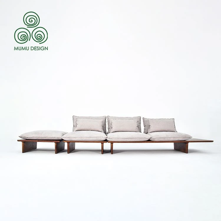 wooden sofa with cushions