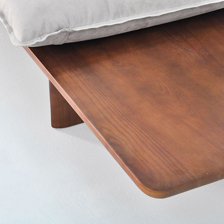 wooden sofa with cushions