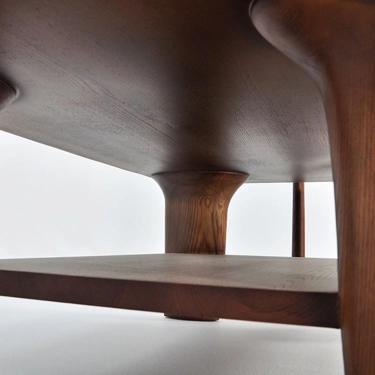 Walnut color solid wood ash wood coffee table