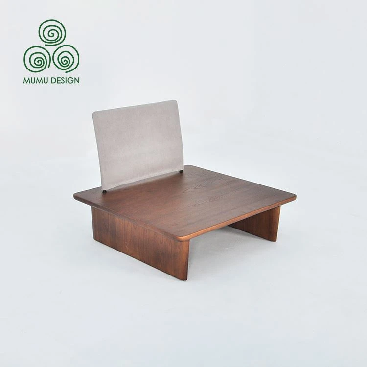 Solid wood ash wood retro simple single sofa accent chair backrest-walnut color