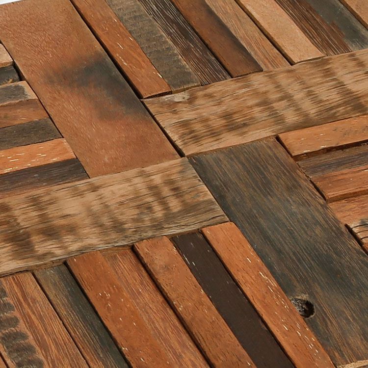 product-750-750 Reclaimed Teak Wood 3D Solid Wood Wall Panel for Bedroom