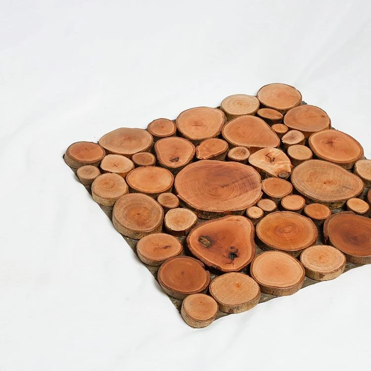 Natural Wood Natural Vintage Mosaic Round Mosaic Wall Tile