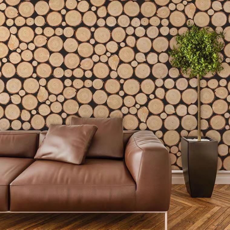 Natural Wood Natural Vintage Mosaic Round Mosaic Wall Tile