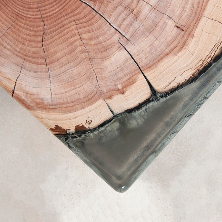 Customized Wood Stool Encased in Crystal Resin - Handmade Wood Stool Encased in Crystal Resin