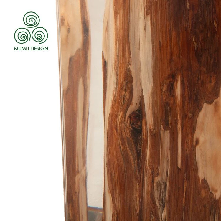 2022 newest aesthetic Wood and resin cubes side table and stool