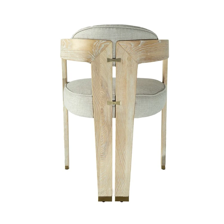 Dining Chair In Cream Linen Dining Chair In Cream Linen