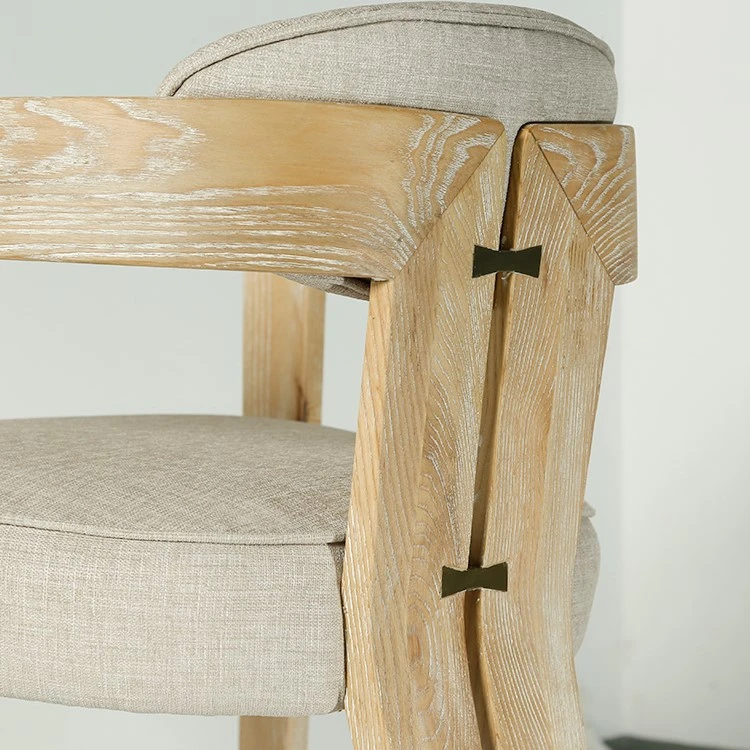 Dining Chair In Cream Linen