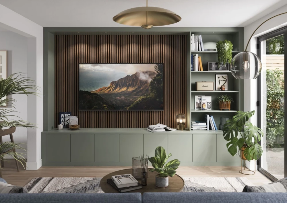 Functional TV Wall with Storage Functional TV Wall with Storage