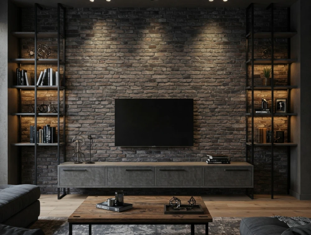 Industrial TV Wall Design Industrial TV Wall Design