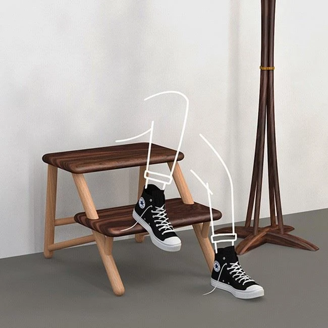 wooden helper stool