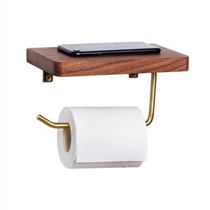Acacia Wood Paper Towel Holder, Outdoor Hanger Rack Hand Roll Tissue Stand Organizer Free Standing Cabinet Table Dispenser