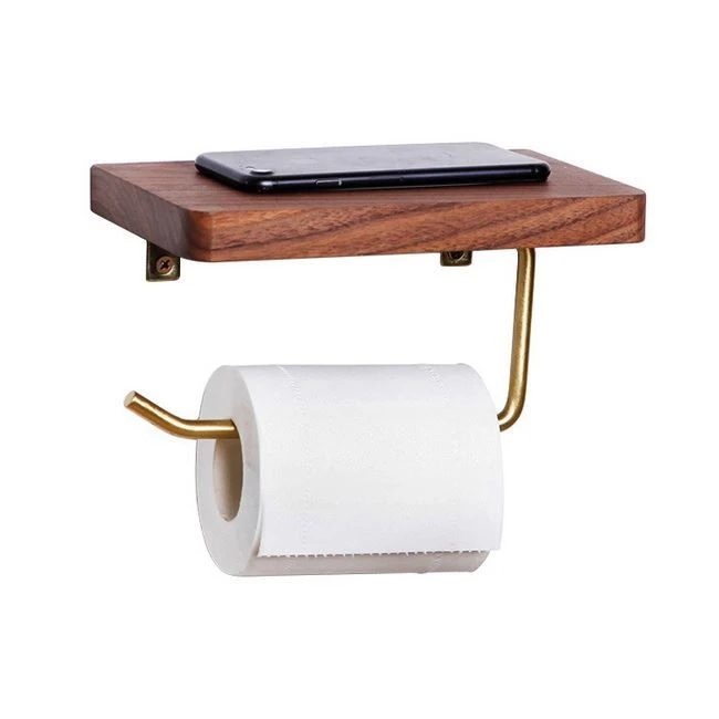 Acacia Wood Paper Towel Holder, Outdoor Hanger Rack Hand Roll Tissue Stand Organizer Free Standing Cabinet Table Dispenser