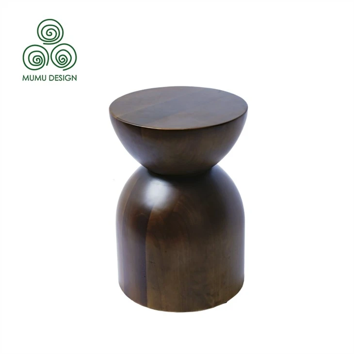 Black Whole Wood Round Table