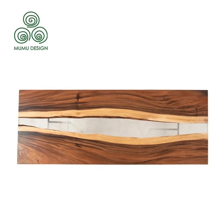 Custom-made Transparent Epoxy Resin Table With Bench, Walnut Epoxy Resin Dining Table, Super Transparent Epoxy Resin Table And Bench, River Epoxy Resin Bench