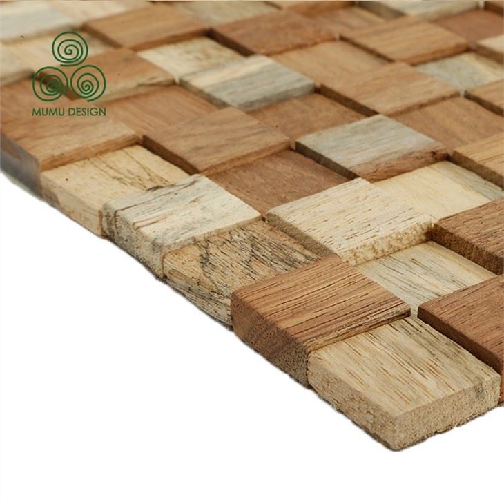 Mosaic Wood Panel With Shelves Mosaic Wood Panel With Shelves