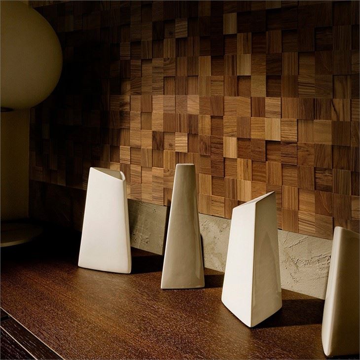 Mosaic Wood Panel With Shelves Mosaic Wood Panel With Shelves