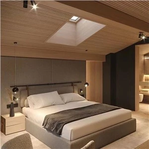 Contemporary False Ceiling Design Wood Accents