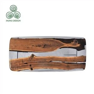 Epoxy Natural Edge Corner Dining Table Desk