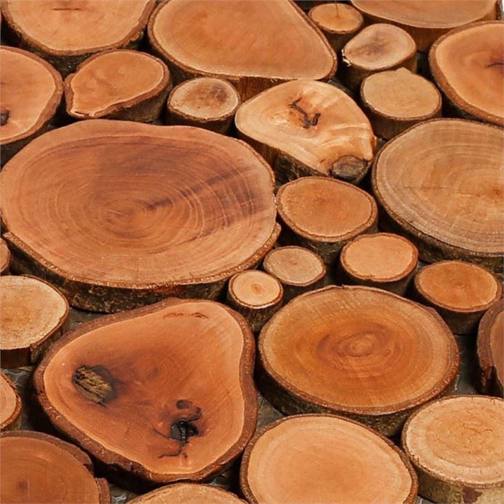 Natural Wood Natural Vintage Mosaic Round Mosaic Wall Tile
