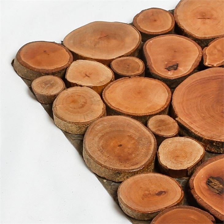 Natural Wood Natural Vintage Mosaic Round Mosaic Wall Tile