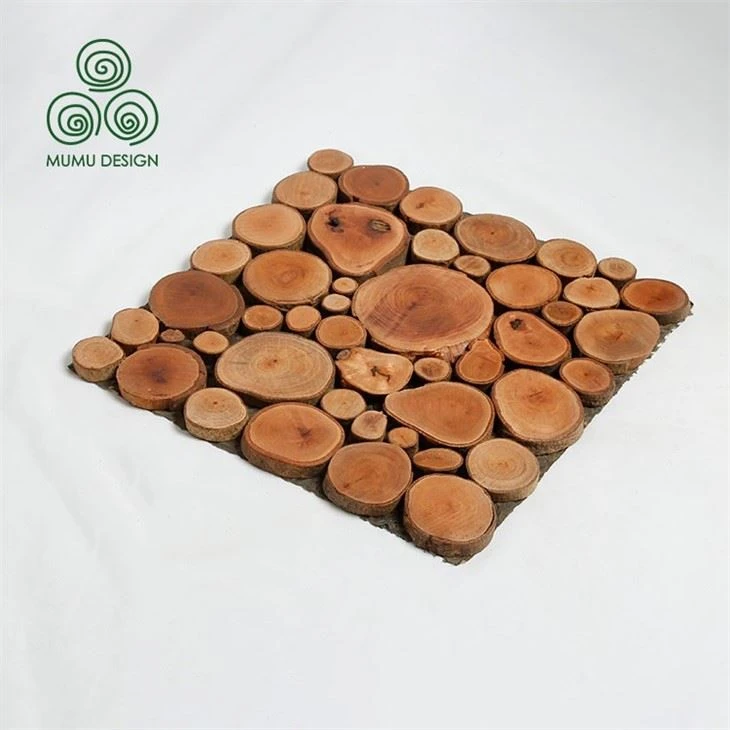 Natural Wood Natural Vintage Mosaic Round Mosaic Wall Tile