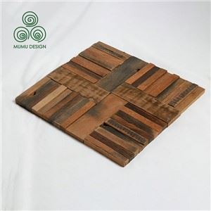 Reclaimed Teak Wood 3D Solid Wood Wall Panel For Bedroom