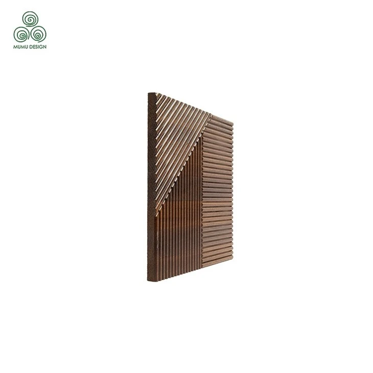3D Solid Wood Decorative Wall Panel in Dark Brown 3D Solid Wood Decorative Wall Panel in Dark Brown