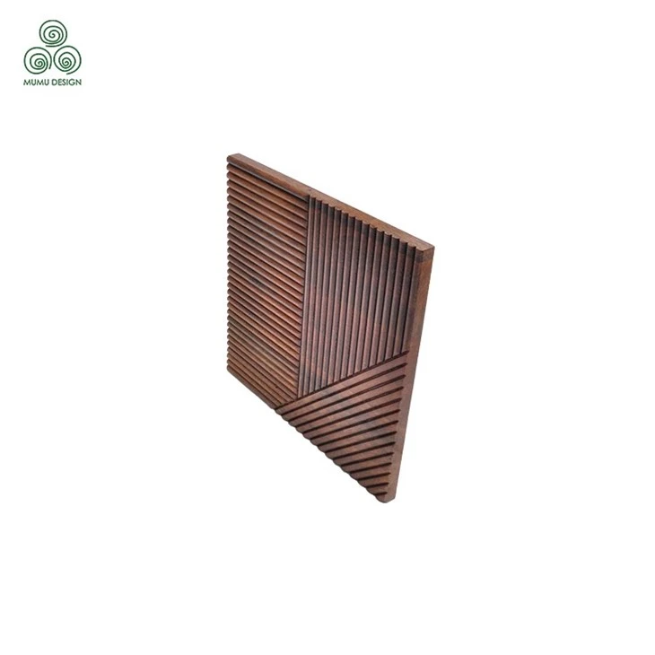 3D Solid Wood Decorative Wall Panel in Dark Brown 3D Solid Wood Decorative Wall Panel in Dark Brown