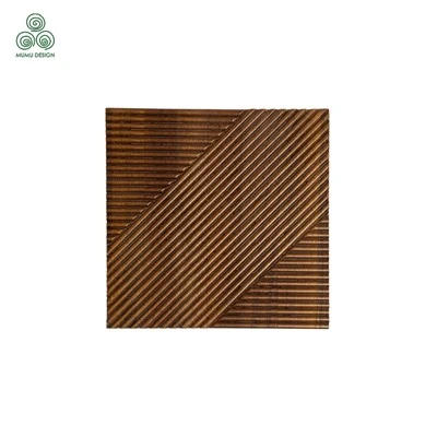 3D Comfortable Style Puzzle Decorative Slat Wood Panels For Living Room