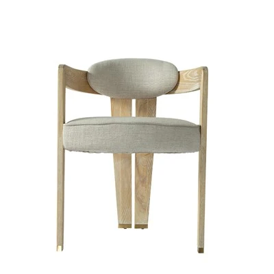 Dining Chair In Cream Linen