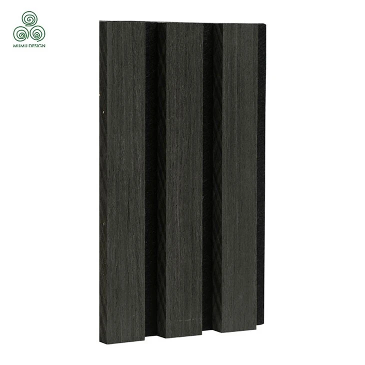 Vertical Black Bolor Acoustic Slat Wall Panels