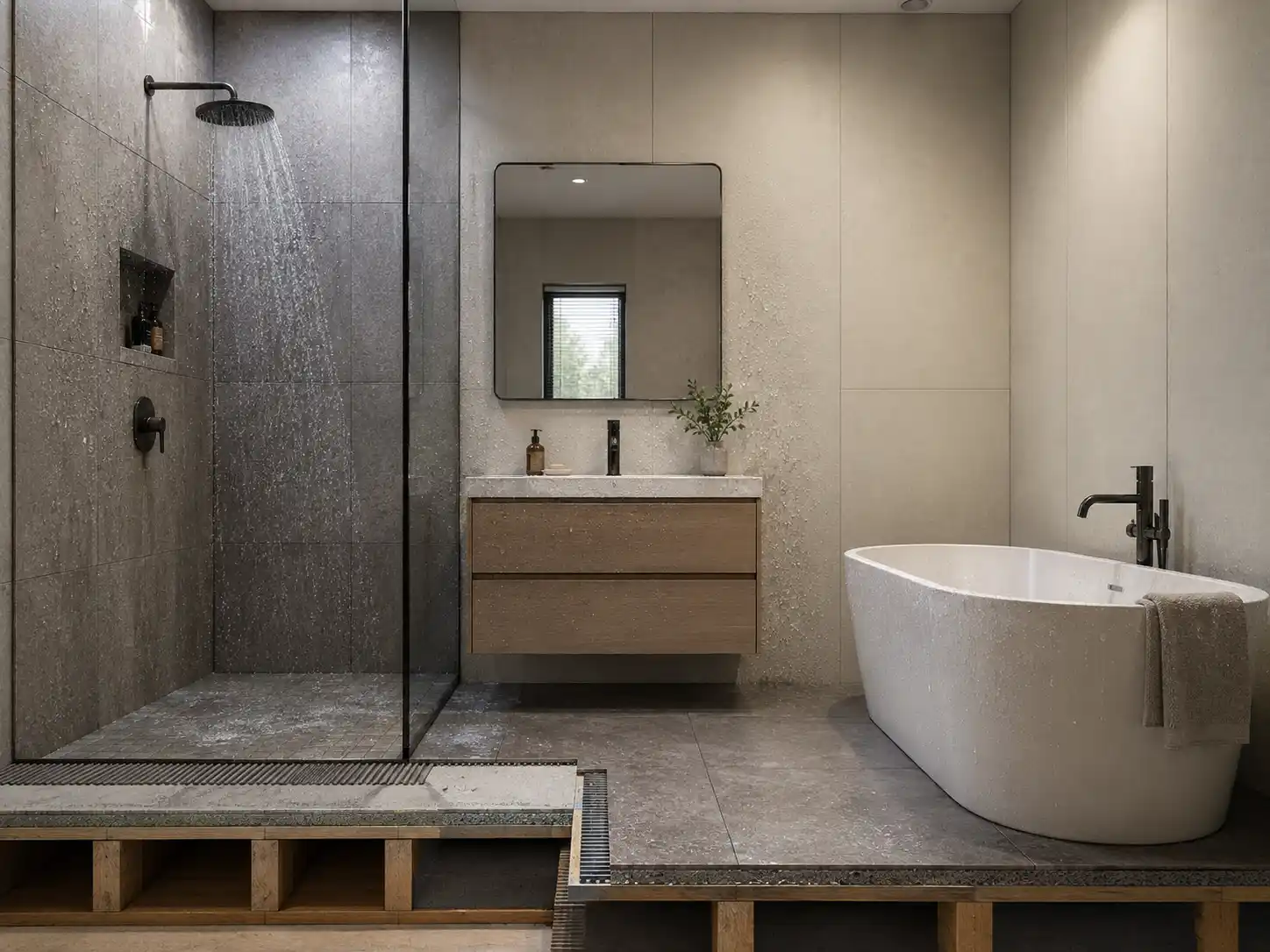 Bathroom wet zones for choosing wall panels