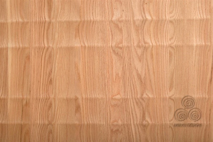 Mumu-15 Villa Hotel Interior Lamination Wooden Wallboard Fluted 3D MDF Wave Wall Wood Panel Wood Veneer