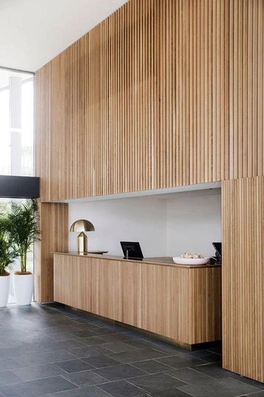 Vertical wood slat wall panels Vertical wood slat wall panels