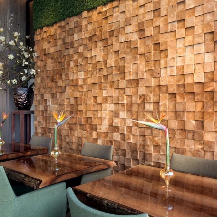 3d mosaic walnut wood paneling