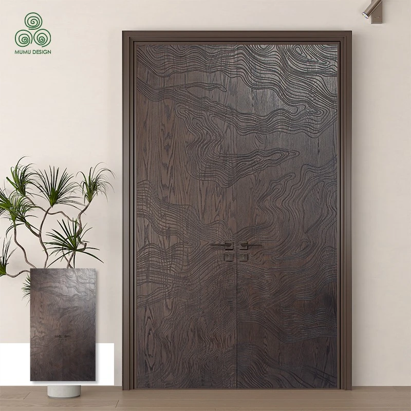 mumu Design Textured solid wood double doors mumu Design Textured solid wood double doors