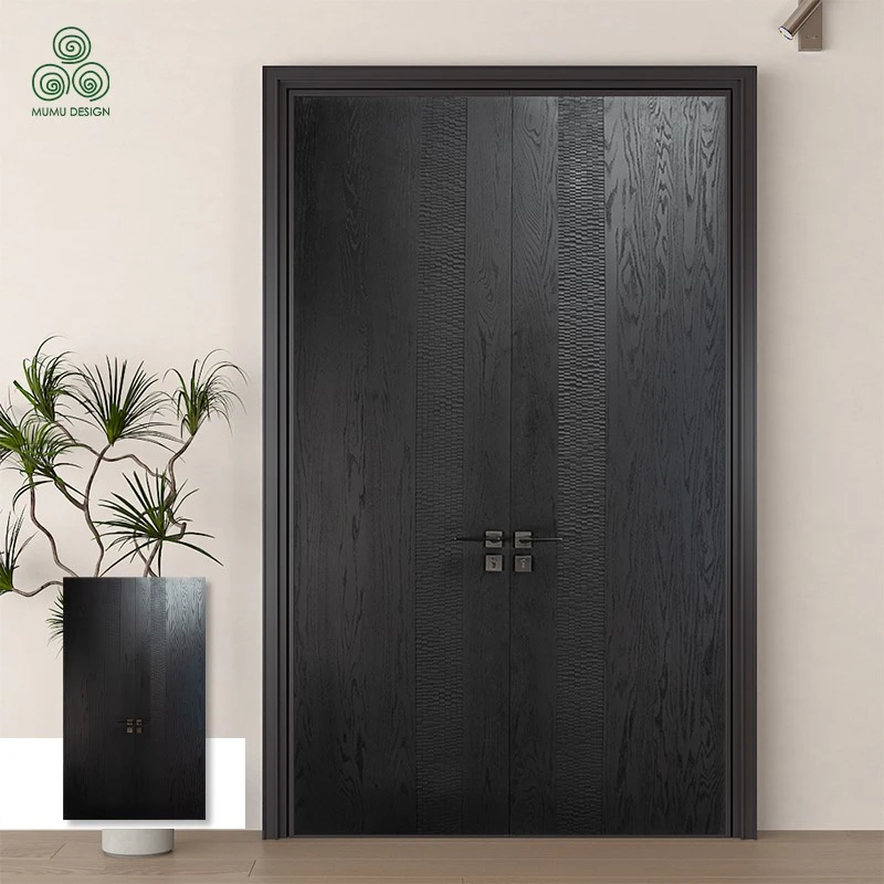 mumu Design - Chiseled Texture Double Wood Door