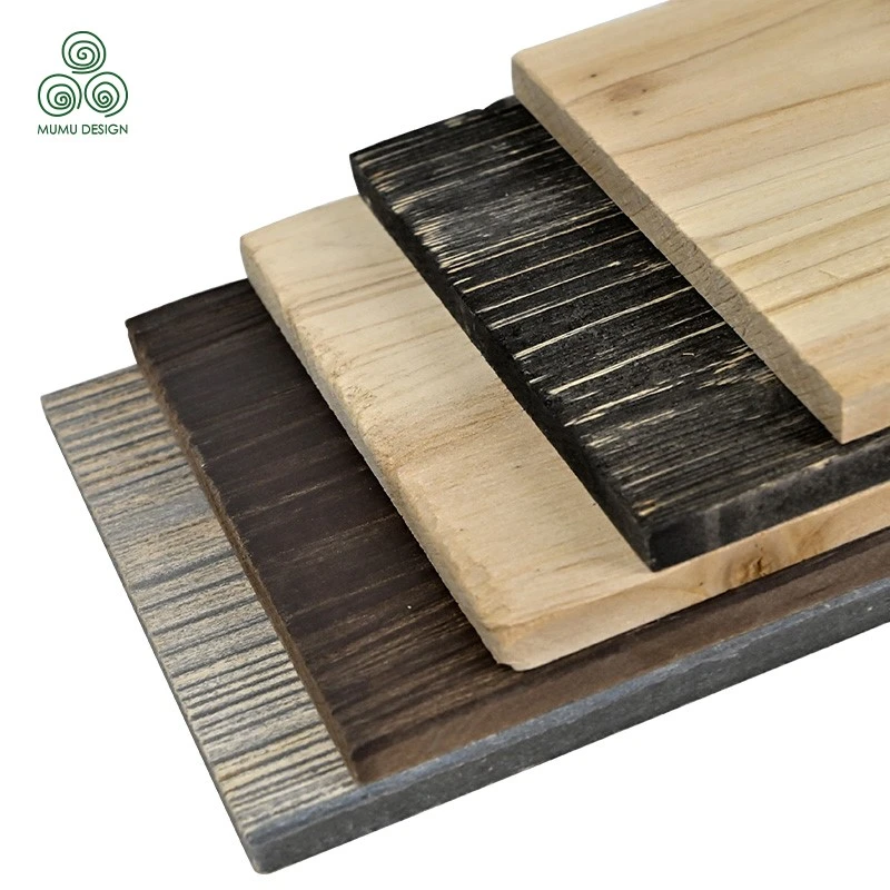 Custom Grey-Washed Shou Sugi Ban Long Strip Panel Custom Grey-Washed Shou Sugi Ban Long Strip Panel