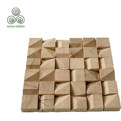 3D Mosaic Walnut Wood Paneling-MUMU DESIGN