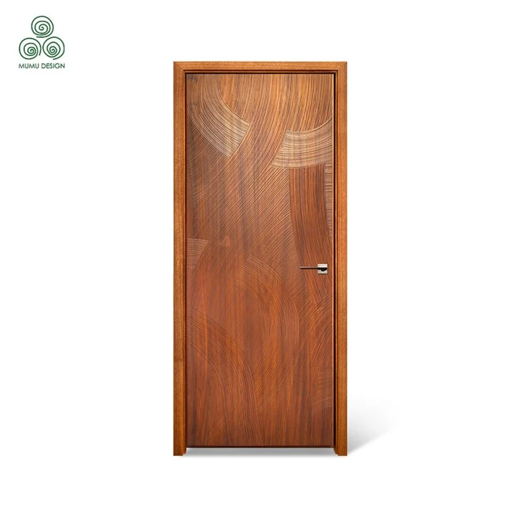 Spiral Textured Solid Wooden Door