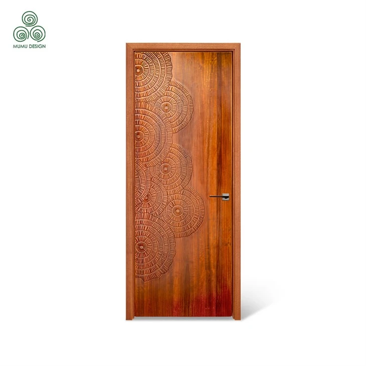 Sunflower Carved Wooden Door